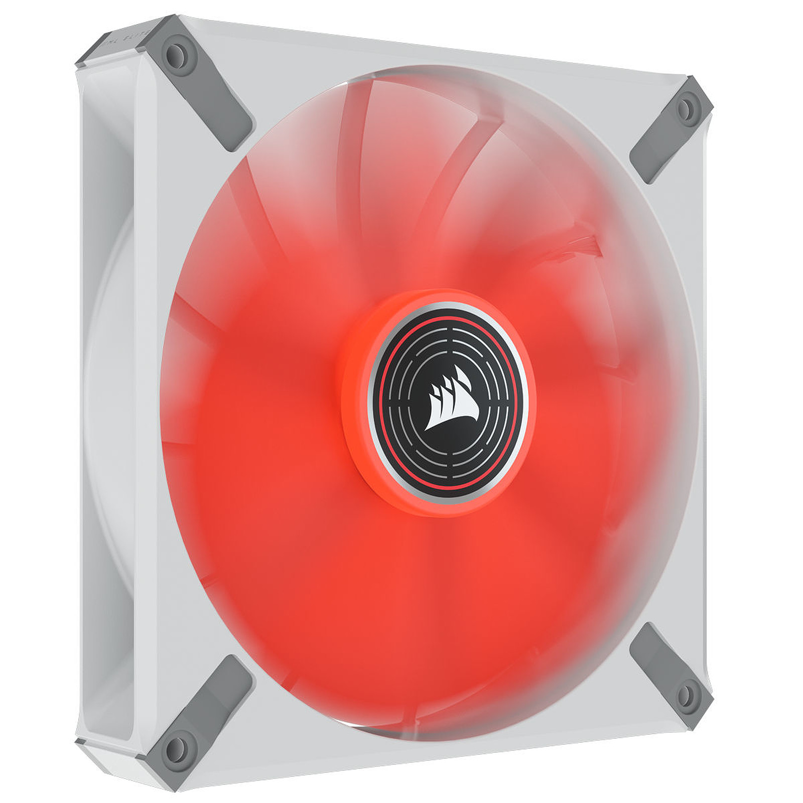 Corsair Co-9050129-Ww Ml140 Elite White With 8x Red Leds 140x140x25mm Premium Magnetic Levitation Bearing 7 Blades Pwm Fans With Airguide 400-1600rpm 10-32dba 15-83cfm 0.3-2mm/H2o Static Pressure