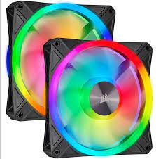 Corsair Co-9050100-Ww Ql140 Rgb Black Frame - X2 Kit + 6port Hub ( Lighting Node Core ) With 34x Rgb Leds In 2+2 ( Double Sided ) Separate Light Loops ; 140x140x25mm Advanced Hydraulic Bearing 9 Blades Pwm Fans Rubber Corners For Noise Reduction 600