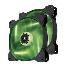 Corsair Co-9050037-Ww Sp140 Led - Green - X2 ( Twin Pack ) ; 140x140x25mm Sleeve Bearing 7 Blades 1440rpm 29.3dba 49.49cfm 1.17 Mm/H2o Static Pressure