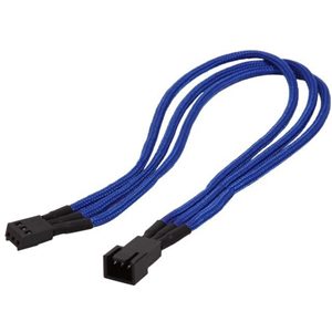 Bitfenix Bfa-Msc-3f30bk-Rp Alchemy Multisleeved(3) Cable - 30cm 3 Pin Power Extension Cable For Cpu Fan Or System Fan - Blue
