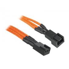 Bitfenix Bfa-Msc-3f30ok-Rp Alchemy Multisleeved(3) Cable - 30cm 3 Pin Power Extension Cable For Cpu Fan Or System Fan - Orange