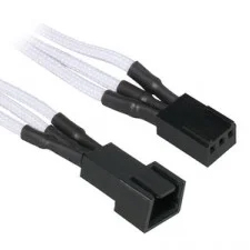 Bitfenix Bfa-Msc-3f30wk-Rp Alchemy Multisleeved(3) Cable - 30cm 3 Pin Power Extension Cable For Cpu Fan Or System Fan - White