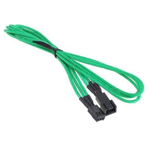 Bitfenix Bfa-Msc-3f60gk-Rp Alchemy Multisleeved(3) Cable - 60cm 3 Pin Power Extension Cable For Cpu Fan Or System Fan - Green