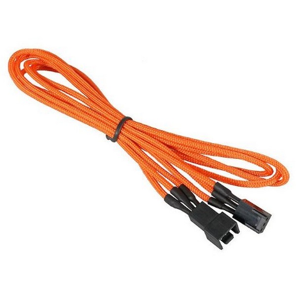 Bitfenix Bfa-Msc-3f60ok-Rp Alchemy Multisleeved(3) Cable - 60cm 3 Pin Power Extension Cable For Cpu Fan Or System Fan - Orange