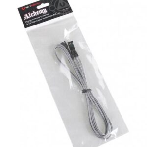 Bitfenix Bfa-Msc-3f60sk-Rp Alchemy Multisleeved(3) Cable - 60cm 3 Pin Power Extension Cable For Cpu Fan Or System Fan - Silver