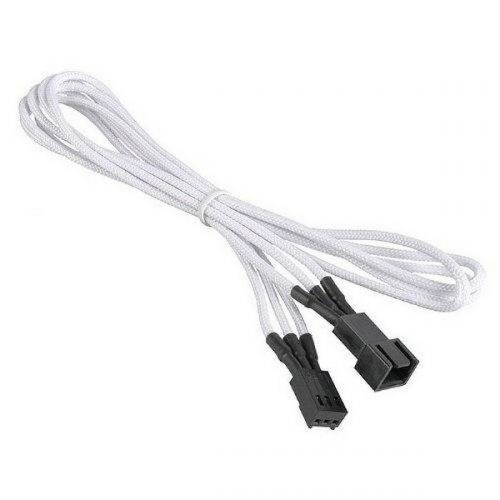 Bitfenix Bfa-Msc-3f60wk-Rp Alchemy Multisleeved(3) Cable - 60cm 3 Pin Power Extension Cable For Cpu Fan Or System Fan - White