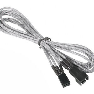 Bitfenix Bfa-Msc-3f90sk-Rp Alchemy Multisleeved(3) Cable - 90cm 3 Pin Power Extension Cable For Cpu Fan Or System Fan - Silver
