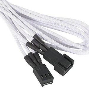 Bitfenix Bfa-Msc-3f90wk-Rp Alchemy Multisleeved(3) Cable - 90cm 3 Pin Power Extension Cable For Cpu Fan Or System Fan - White