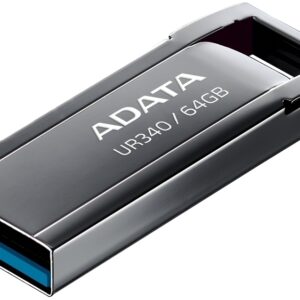 Adata Ur340 128gb Usb3.0 Flash Drive Zinc-Alloy Housing With Integral Strap Hole For Lanyard Or Keychain Waterproof And Dustproof With Cob Design Unibody Nickel Construction Read/Write : 100/30 Mb/Sec 34.8x12.3x4.6mm Support Linux Mac Os Support