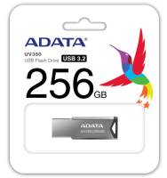 Adata Uv350 256gb Usb3.0 Flash Drive Zinc-Alloy Housing With Integral Strap Hole For Lanyard Or Keychain Read/Write : 100/30 Mb/Sec 42x15x5mm Support Linux Mac Os Support Free Ostogo + Ufdtogo + 60days Trial Norton Internet Security - 5 Years Warran