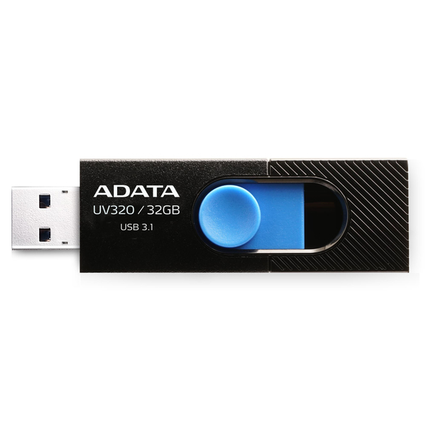 Adata Uv320 32gb Blk+Blue Usb3.0 Flash Drive ( Usb2.0 Backwards Compatible ) Capless Design With Top Thumb Sliding Lid Usb3.0 Read/Write : 40/25 Mb/Sec 55x19.5x10mm Support Linux Mac Os Support Free Ostogo + Ufdtogo + 60days Trial Norton Internet Se