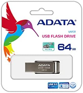 Adata Ur340 64gb Usb3.0 Flash Drive Zinc-Alloy Housing With Integral Strap Hole For Lanyard Or Keychain Waterproof And Dustproof With Cob Design Unibody Nickel Construction Read/Write : 100/30 Mb/Sec 34.8x12.3x4.6mm Support Linux Mac Os Support F