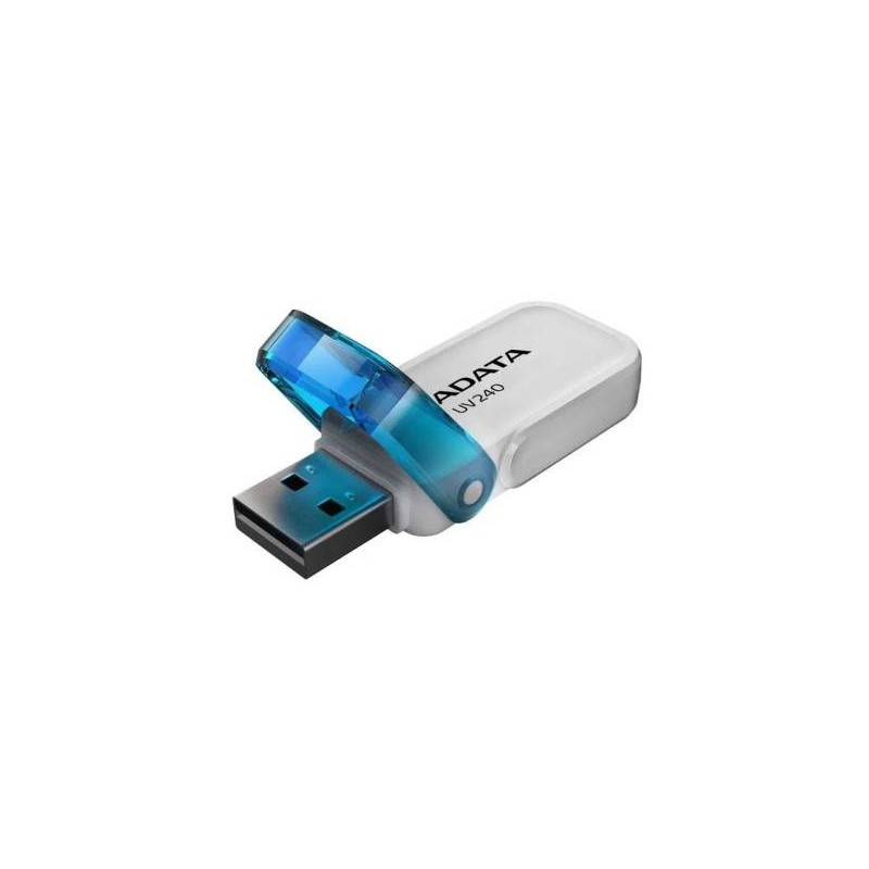 Adata 64gb Usb2.0 Flash Drive Uv240 / Uv240p White Flip Cap Design + Integral Strap Mount - 55x19x8mm Read/Write : 30/8 Mb/Sec (200x) Support Linux Mac Os Support Free Ostogo + Ufdtogo + 60days Trial Norton Internet Security - 5 Years Warranty