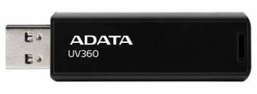 Adata Uv360 64gb Usb3.0 Flash Drive Black With Mirror Finish Capless Design With Side Thumb Sliding Lid + Integral Strap Mount - 53.3x17.9x7.4mm Read/Write : 100/30 Mb/Sec Support Linux Mac Os Support Free Ostogo + Ufdtogo + 60days Trial Norton Inter