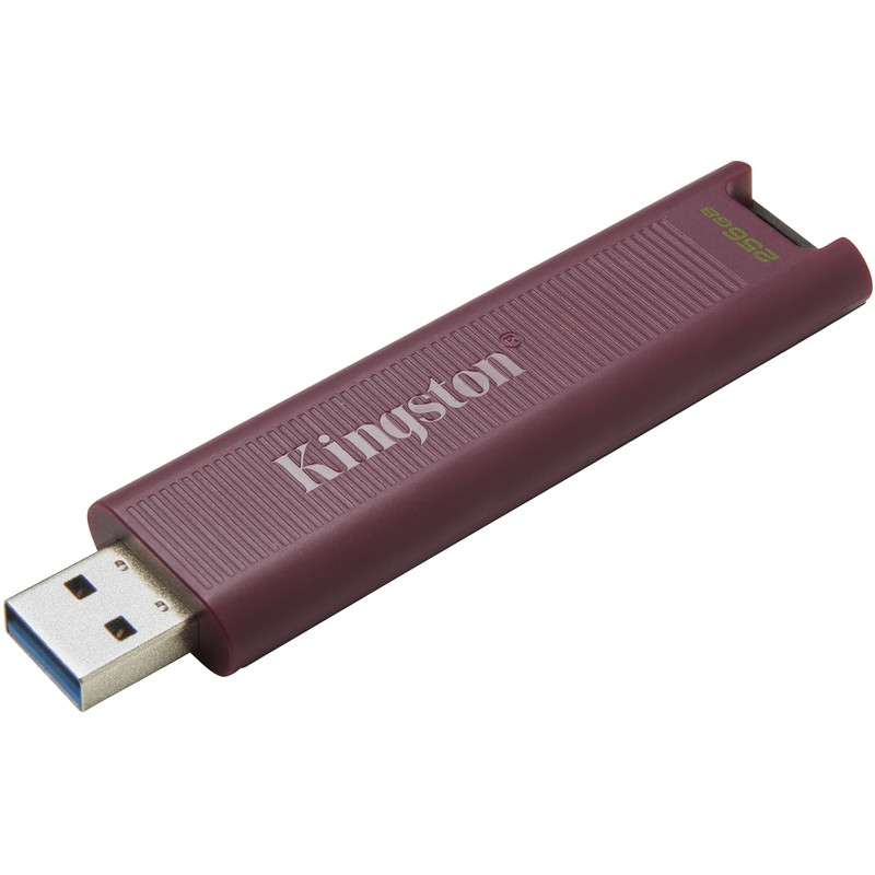 Kingston Dtmax/256gb Datatraveler Max Flash Drive With Metal Casing + Keyring Loop Usb3 (Gen2/10gbps) Type-C For Pc Or Mobile Devices Read/Write : 1000/550 Mb/Sec 82.2x22x9mm Compact Size Support Linux Mac Os - 5 Years Warranty