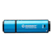 Kingston Ikvp50/32gb Ironkey Vault Privacy 50 Series Usb3 Type-A Flash Drive Fips 197 Certified & Xts-Aes 256-Bit Hardware Encryption Multi-Password Option (Admin User And One-Time Recovery) Locally Managed For Small And Medium Businesses Rugged