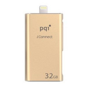 Pqi 6i01-032gr3001 Iconnect 32gb Gold - Usb3.0 + Apple Certified Mfi Lightning Dual-Connectors Flash Drive For Ios/Mac/Pc ; 54x31x8mm Read/Write : 30.2/15.5 Mb/Sec With Backup Software - 2 Years Warranty