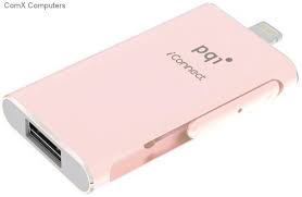 Pqi 6i01-032gr4001 Iconnect 32gb Rose Gold - Usb3.0 + Apple Certified Mfi Lightning Dual-Connectors Flash Drive For Ios/Mac/Pc ; 54x31x8mm Read/Write : 30.2/15.5 Mb/Sec With Backup Software - 2 Years Warranty