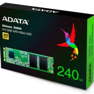 Adata Asu650ns38-240gt-C Su650 Series Ngff ( M.2 ) 3d Tlc Ssd 240gb Type 2280 -22x80x3.5mm (Single Sided) With Slc Caching Ldpc (Low Density Parity Check) Ecc 256bit Aes Encryption 16nm Maxio Mas0902a Controller Burst Performance Read/Write : 550