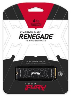 Kingston Sfyrd/4000g 4000gb/4tb Gen4x4 Fury Renegade Series With Aluminum Heat Spreader - Ngff(M.2) 3d Tlc Ssd With Nvme Pcie (Gen4.0) X4 Mode Ssd Type 2280 -23x80x3.5mm Phison Ps5016-E18 Controller ( Quad-Cores / 8-Channel ) With 2gb Ddr4 Cache Ldpc