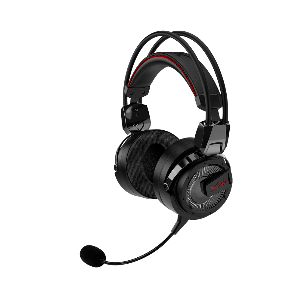 Adata Xpg Precog Gaming Headset ( Full Pack ) - Hybrid Electrostatic / Dynamic Dual Driver 7.1 Channel Detachable Enc Mic ( Environmental Noise Cancellation ) Rotatable Ear Cup + Auto-Adjust Headband 13.5mm Driver Electroplated Aluminum 5-20k Hz Typ