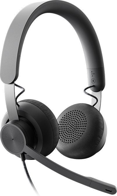 Logitech 981-000870 Zone Usb Microsoft Team Certificated - Stereo Headset With Flexible Microphone Boom With Stainless Steel Headband + Silicone Head Cushion Digital Signal Processing With Ncat Inline Control With Volume + Mute + Call/Team Button 40m