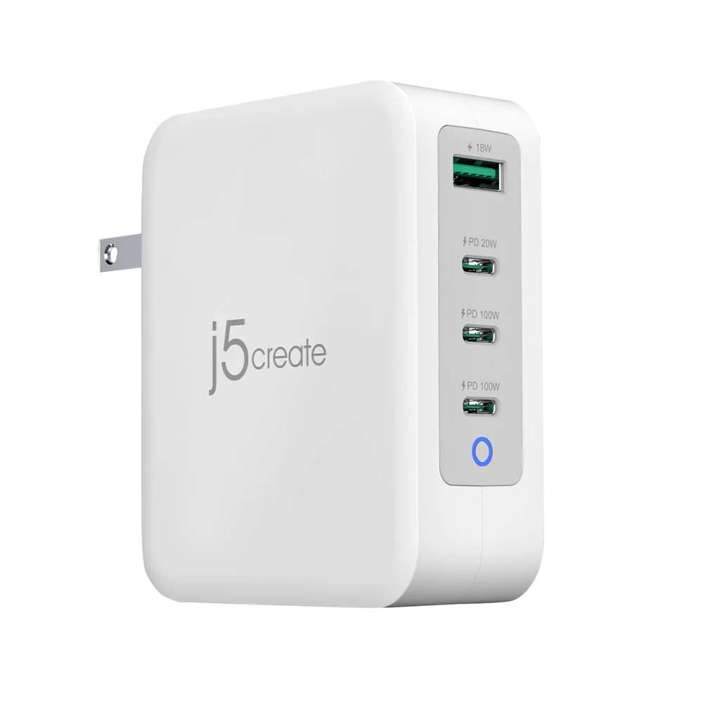 J5 Create Jup43130 4 Port Usb Wall Charger (1x Usb Type-A with 3x Usb Type-C) 130w Power Delivery