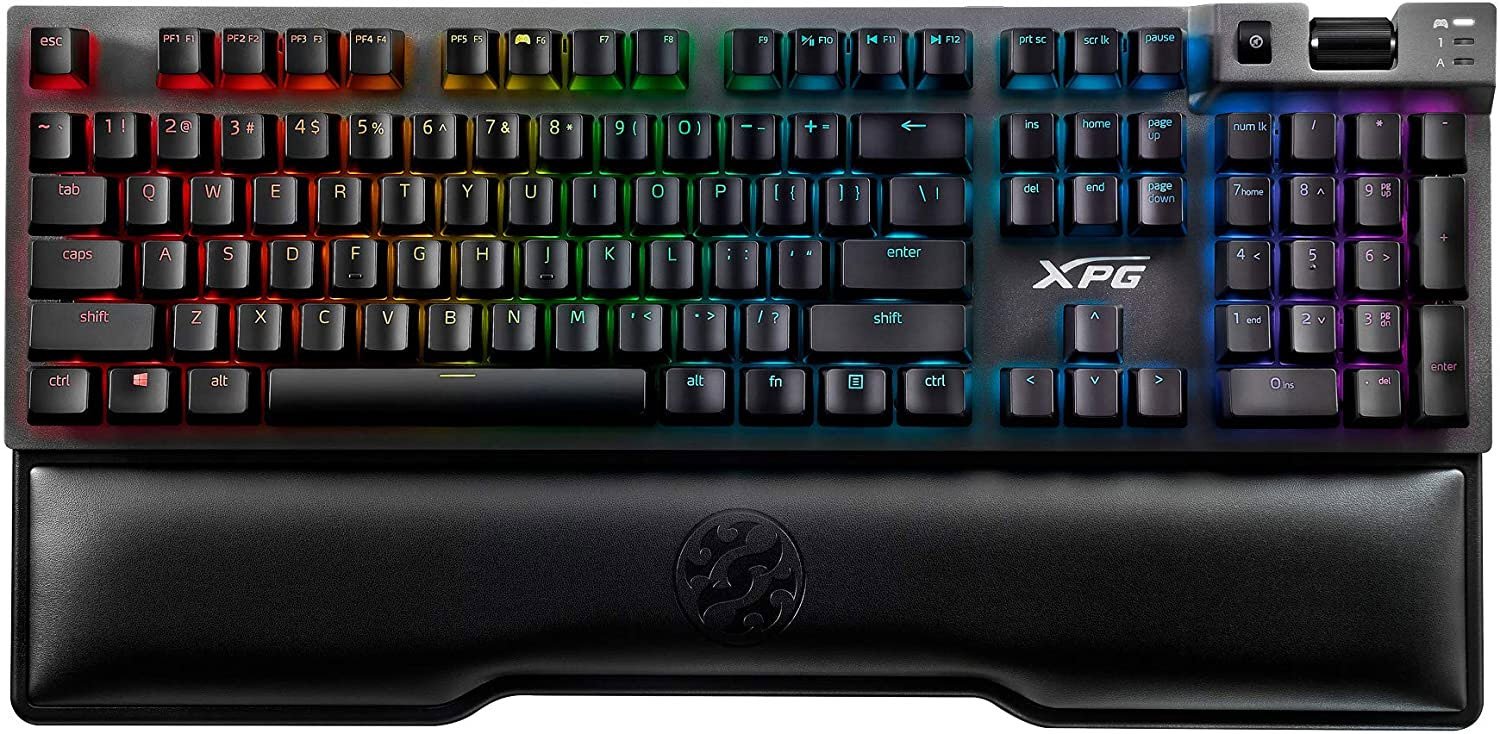 Adata Xpg Summoner Gaming Keyboard - Cherry Mx Blue - Individually Customizable Rgb (16.8m Color) Led On All Keys - 449x135x44mm Tactile & Clicky Switch With Force Feedback / Low Resistance 50g Actuation Force With 60g Peak 2mm Actuation Distance