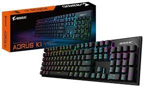 Gigabyte Aorus K1 Rgb - Cherry Mx Red - Individually Customizable Rgb (16.8m Color) Led On All Keys Linear Switch With Force Feedback / Low Resistance 45g Actuation Force With 2mm Actuation Distance No Palm Rest Nkro ( N-Key Rollover ) 1000hz Ultrapol