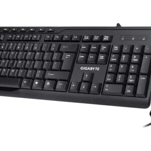 Gigabyte Desktop Km6300 Black Kb + 1000dpi Optical Wheel Mouse 10 Multimedia Keys Low-Profile Keyframe - Usb