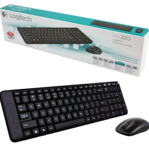 Logitech 920-003161 / 920-003168 Mk220 Cordless ( Cordless Kb+ Mouse ) Ultra Compact Design Kb ( Less Keys ) - With 128-Bit Aes Wireless Encryption Enhanced Function Keys Black Nano Usb Receiver