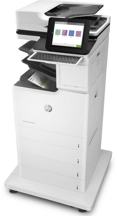 Hp J8a13a Laserjet Enterprise Flow Color M681z O-In-1 - Print-Scan-Copy-Fax With 20.32cm Touchscreen Color Svga Lcd + Auto Duplex Printing Unit + 150s Single-Pass Duplex Adf + Gigabit Network Ready + Pull-Out Keyboard : 1200 Mhz Processor 1.5gb + 1gb Me