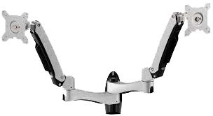 Aavara Aw742 Free Style Wall-Mount - Dual Flip Mount 2x Lcd - 2 Independent Swing Arms Horizontal & Vertical Shift +/-90 Swivelable 110 ( +90~-20 ) Tilt Angle Adjustable 360 Rotation Pivot For Landscape Or Portrait Height Adjustable With Experto