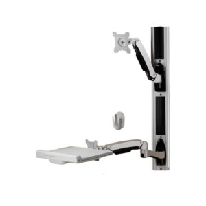 Aavara W8812 Wall-Mount Rail System For 1x Display + 1x Kb - Free Style Kb Arm ( 2x Arms / 3x Joints) + Aw110 Free Style Display Arm ( 1x Arm / 2x Joints - 110 ( +90~-20 ) Tilt Angle Adjustable 95 ( +60~-35 ) Tilt Arm Adjustment +/-90 Swivel Angle Adjus