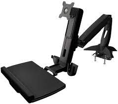 Aavara Ws210 Workstation Freestyle For 1x Lcd + 1x Keyboard/Mouse Tray - With 2 Arms / 3 Joints - Clamp Base - Display: 40 ( -5~35 ) Tilt Angle Adjustable +/-90 Swivel Angle Adjustable 360 Rotation Pivot For Landscape Or Portrait 124mm Height Adjustab