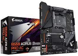 Gigabyte B550 Aorus Pro + Wifi(Ac) : Amd Am4 Mb - With 12+2 Phase Digital Vrm Pre-Mounted I/O Shield With Thermal Armor + Rgb Fusion 2.0 With On-Board Rgb Display ( Multi Zones ) Addressable Led Strip Support On-Board Q-Flash Buttons 2x Copper Pcbs De