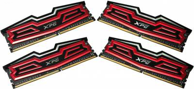 Adata Ax4u2800w8g17-Qrd Xpg Dazzle With Red Led Black + Red Heatsink With 2oz Copper 10-Layer Pcb 8gb X 4 Kit - Support Intel Xmp ( Extreme Memory Profiles ) Ddr4-2400 ( Pc4-22400) Cl17 1.2v - 288pin - Lifetime Warranty