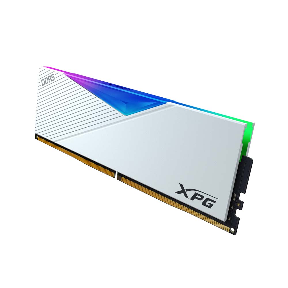 Adata Ax5u5200c3816g-Clarwh - 16gb Ddr5-5200 Rgb Lancer White Tall Heatsink Cl38 - 288pin 38.4gb/Sec Memory Bandwidth Built-In Ecc 1.25v With Built-In Power Management Ic - Lifetime Warranty - Retail Pack