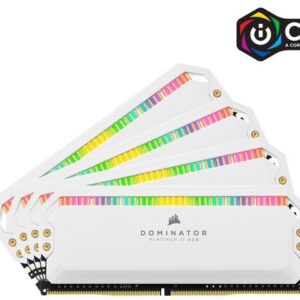 Corsair Cmt32gx4m4k4000c19w Dominator Platinum Rgb ( 12x Leds Per Module ) - White Heatsink With Dhx Technology + Dhx Pro / Corsair Link With 8-Layer Pcb 8gb X 4 Kit Ddr4-4000 ( Pc4-31999) Cl19 1.35v - 288pin - Lifetime Warranty