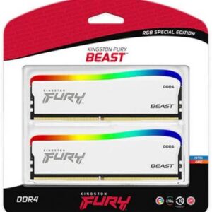 Kingston Rgb Fury Beast Special Edition Kf436c18bwak2/32 Ddr4-3600 ( Pc4-28800) With Asymmetrical White Heatsink Cl18 16gb X 2 Kit - Optimized For Amd Ryzen + Intel Xmp 1.35 - 288pin - Lifetime Warranty