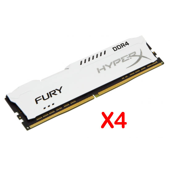 Kingston Hx429c17fw2k4/32 Ddr4-2933 ( Pc4-23400) Hyper-X Fury With White Asymmetrical Heatsink Cl17 8gb X 4 Kit - Support Intel Xmp ( Extreme Memory Profiles ) 1.2v - 288pin - Lifetime Warranty