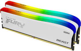 Kingston Rgb Fury Beast Special Edition Kf432c16bwak2/16 Ddr4-3200 ( Pc4-25600) With Asymmetrical White Heatsink Cl16 8gb X 2 Kit - Optimized For Amd Ryzen + Intel Xmp 1.35 - 288pin - Lifetime Warranty