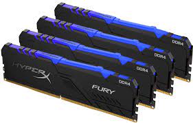 Kingston Hx434c16fb3ak4/32 Ddr4-3466 ( Pc4-27730) Hyper-X Rgb Fury With Heatsink Cl16 8gb X 4 Kit - Support Intel Xmp ( Extreme Memory Profiles ) 1.35v - 288pin - Lifetime Warranty