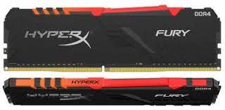 Kingston Hyper-X Rgb Fury Hx437c19fb3ak2/16 / Rgb Fury Beast Kf437c19bbak2/16 Ddr4-3733 ( Pc4-29999) With Asymmetrical Heatsink Cl19 8gb X 2 Kit - Support Intel Xmp ( Extreme Memory Profiles ) 1.35 - 288pin - Lifetime Warranty