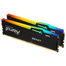 Kingston Kf552c36bweak2-32 - Ddr5-5200 (Pc5-41600) Fury Beast Rgb With White Heatsink 16gb X2 Dual Kit - Optimized For Amd Ryzen + Intel Xmp ( Extreme Memory Profiles ) Cl36 - 288pin Single Rank 38.4gb/Sec Memory Bandwidth Built-In Ecc 1.25v With Bui