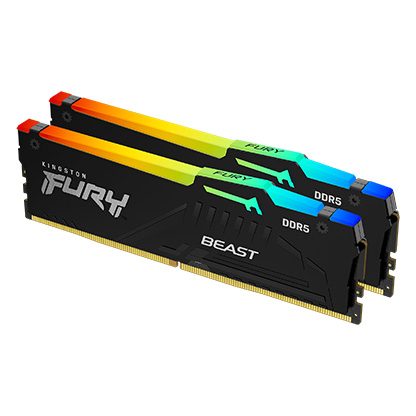 Kingston Kf552c36bbeak2-32 - Ddr5-5200 (Pc5-41600) Fury Beast Rgb With Heatsink 16gb X2 Dual Kit - Optimized For Amd Ryzen + Intel Xmp ( Extreme Memory Profiles ) Cl36 - 288pin Single Rank 38.4gb/Sec Memory Bandwidth Built-In Ecc 1.25v With Built-In