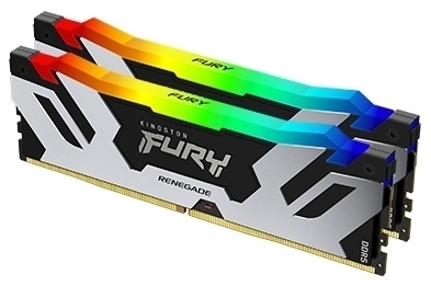 Kingston Kf564c32rwak2-32 - Ddr5-6400 Fury Rgb Renegade With White Tall-Heatsink 16gb X2 Dual Kit Cl32 - 288pin Single Rank 38.4gb/Sec Memory Bandwidth Built-In Ecc 1.4v With Built-In Power Management Ic - Lifetime Warranty - Retail Pack