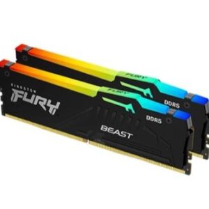Kingston Fury Beast Rgb With Heatsink  Kf556c36bbeak2-64 - Ddr5-5600 (Pc5-44800) 32gb X2 Dual Kit - Expo Optimized For Amd Ryzen + Intel Xmp ( Extreme Memory Profiles ) Cl36 - 288pin Single Rank 38.4gb/Sec Memory Bandwidth Built-In Ecc 1.25v With Built in memory management