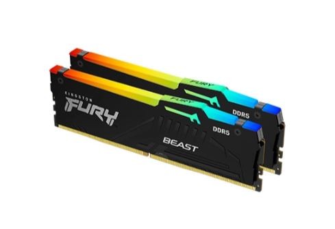 Kingston Fury Beast Rgb With Heatsink Kf556c36bbeak2-64 - Ddr5-5600 (Pc5-44800) 32gb X2 Dual Kit - Expo Optimized For Amd Ryzen + Intel Xmp ( Extreme Memory Profiles ) Cl36 - 288pin Single Rank 38.4gb/Sec Memory Bandwidth Built-In Ecc 1.25v With Built in memory management
