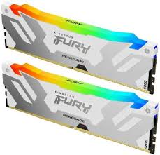 Kingston Fury Renegade with white heatsink Kf564c32rwak2-64 64gb (2x32gb) Ddr5 6400mhz Cl32 desktop gaming memory module kit